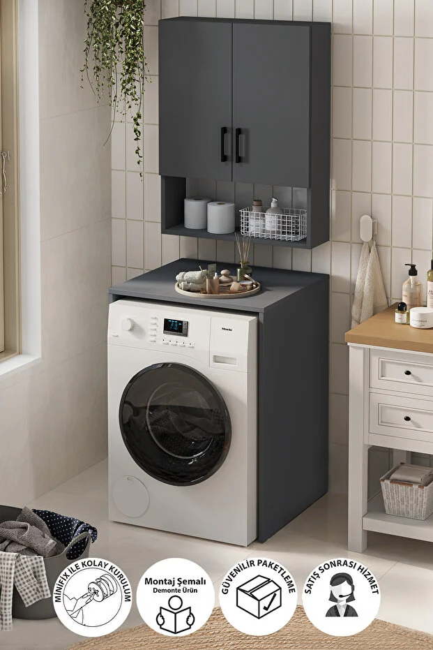 Çamaşır Makinası Dolabı Kurutma Makinası Dolabı Banyo Dolabı 